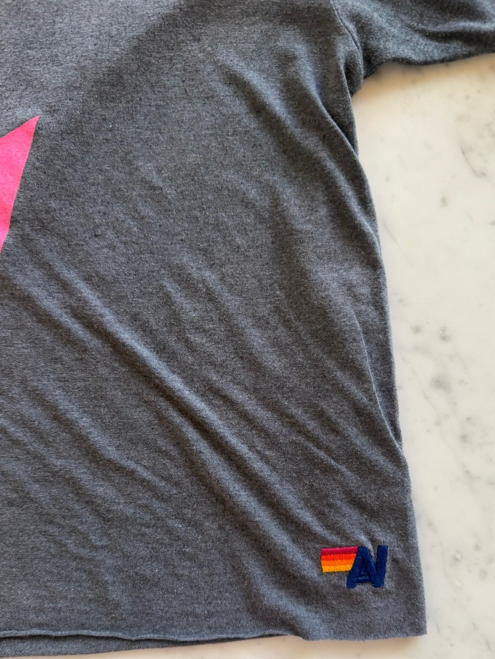 Gently worn Aviator Nation Women’s Charcoal Gray Tee with Lightning Bolt size S - Picture 4 of 6